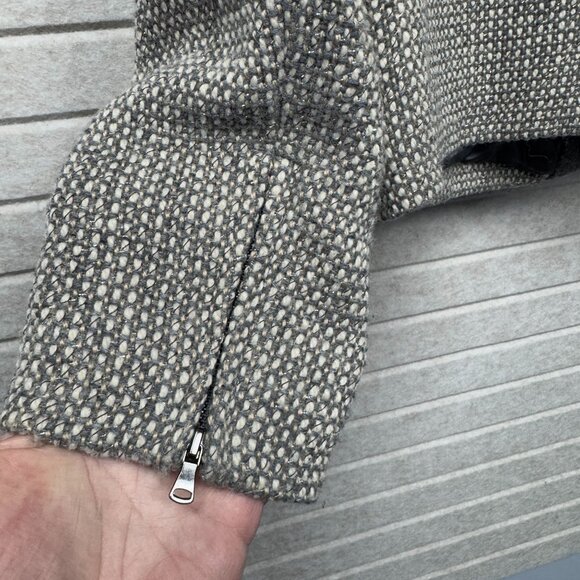 Talbots Tweed Jacket Gray Wool Blend Zip-Up Cuff Blazer Career Sport Coat 6P - Picture 6 of 16